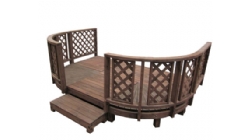 CX新款花园平台 网片护栏-1.5坪弧形