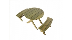 圆桌弧形凳套装